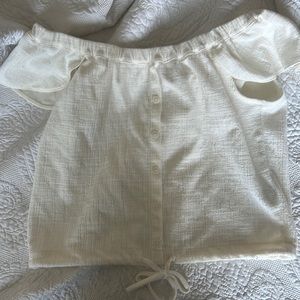 Texture and thread madewell cream off shoulder top